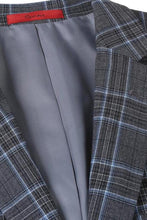 Grey Windowpane 2-Button Notch Suit (2-Piece Set)