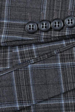 Grey Windowpane 2-Button Notch Suit (2-Piece Set)