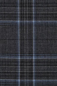 Grey Windowpane 2-Button Notch Suit (2-Piece Set)