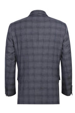 Grey Windowpane 2-Button Notch Suit (2-Piece Set)