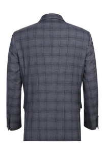 Grey Windowpane 2-Button Notch Suit (2-Piece Set)