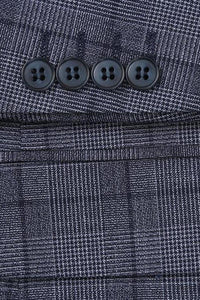 Grey Windowpane 2-Button Notch Suit (2-Piece Set)