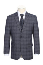 Grey Windowpane 2-Button Notch Suit (2-Piece Set)