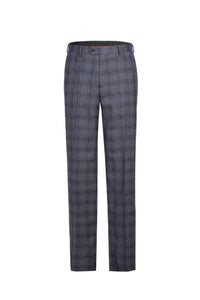 Grey Windowpane 2-Button Notch Suit (2-Piece Set)