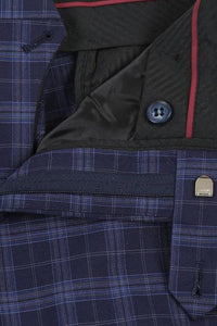 Navy Windowpane 2-Button Notch Suit (2-Piece Set)
