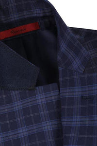 Navy Windowpane 2-Button Notch Suit (2-Piece Set)
