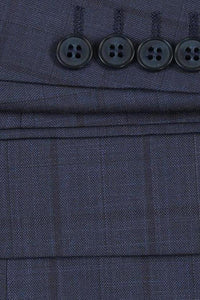 Navy Windowpane 2-Button Notch Suit (2-Piece Set)