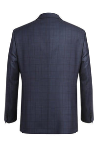 Navy Windowpane 2-Button Notch Suit (2-Piece Set)