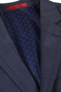 Navy Windowpane 2-Button Notch Suit (2-Piece Set)