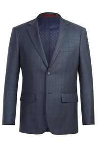 Navy Windowpane 2-Button Notch Suit (2-Piece Set)