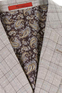 Grey Windowpane 2-Button Notch Suit (2-Piece Set)