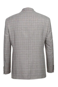 Grey Windowpane 2-Button Notch Suit (2-Piece Set)