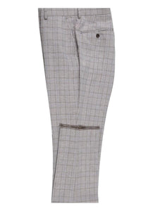 Grey Windowpane 2-Button Notch Suit (2-Piece Set)