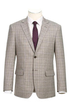 Grey Windowpane 2-Button Notch Suit (2-Piece Set)