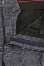 Dark Blue Windowpane 2-Button Notch Suit (2-Piece Set)