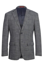 Dark Blue Windowpane 2-Button Notch Suit (2-Piece Set)