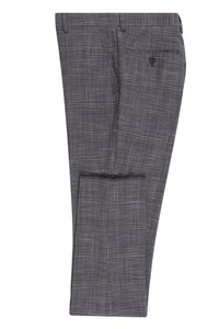 Dark Blue Windowpane 2-Button Notch Suit (2-Piece Set)