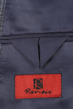 Dark Blue Windowpane 2-Button Notch Suit (2-Piece Set)