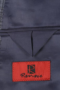 Dark Blue Windowpane 2-Button Notch Suit (2-Piece Set)