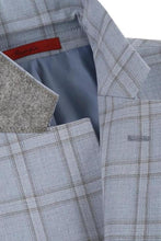 Blue Windowpane 2-Button Notch Suit (2-Piece Set)