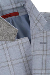 Blue Windowpane 2-Button Notch Suit (2-Piece Set)