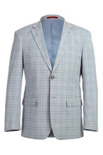 Blue Windowpane 2-Button Notch Suit (2-Piece Set)