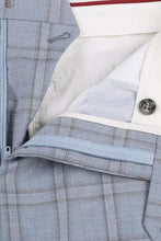 Blue Windowpane 2-Button Notch Suit (2-Piece Set)