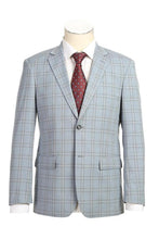 Blue Windowpane 2-Button Notch Suit (2-Piece Set)
