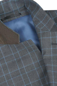 Light Grey Windowpane 2-Button Notch Suit (2-Piece Set)
