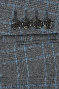 Light Grey Windowpane 2-Button Notch Suit (2-Piece Set)