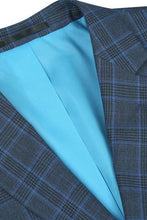 Blue Windowpane 2-Button Notch Suit (2-Piece Set)