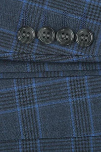 Blue Windowpane 2-Button Notch Suit (2-Piece Set)