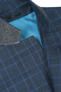 Blue Windowpane 2-Button Notch Suit (2-Piece Set)