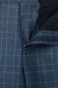 Blue Windowpane 2-Button Notch Suit (2-Piece Set)