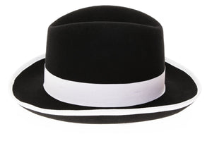 Black & White 100% Wool Australian Fur Felt Godfather Hat
