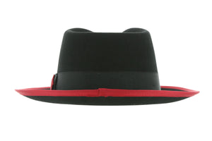 Black & Red Jacob Trilby Crushable Hat
