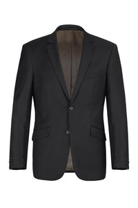 Black Solid 2-Button Notch Suit (2-Piece Set)