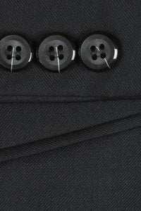 Black Solid 2-Button Notch Suit (2-Piece Set)