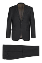 Black Solid 2-Button Notch Suit (2-Piece Set)