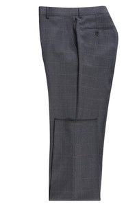 Grey Windowpane 2-Button Notch Suit (2-Piece Set)