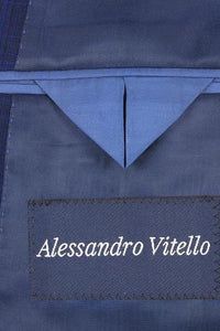 Blue Windowpane 2-Button Notch Suit (2-Piece Set)