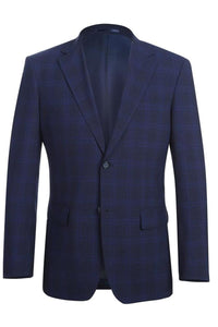 Blue Windowpane 2-Button Notch Suit (2-Piece Set)