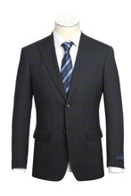 Dark Grey Windowpane 2-Button Notch Suit (2-Piece Set)