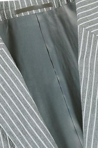 Grey Cotton Stripe 2-Button Notch Suit (2-Piece Set)