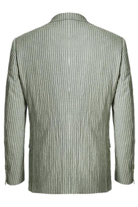 Grey Cotton Stripe 2-Button Notch Suit (2-Piece Set)