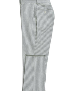 Grey Cotton Stripe 2-Button Notch Suit (2-Piece Set)