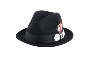 Black & White Brooks Trilby 100% Australian Wool Crushable Hat