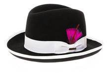 Black & White 100% Wool Australian Fur Felt Godfather Hat