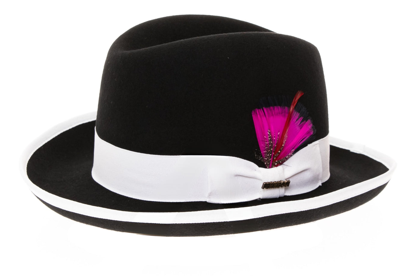 Black & White 100% Wool Australian Fur Felt Godfather Hat