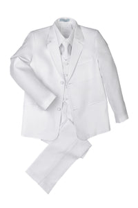 Little Tuxedos "Mason" Kids White Suit (5-Piece Set)